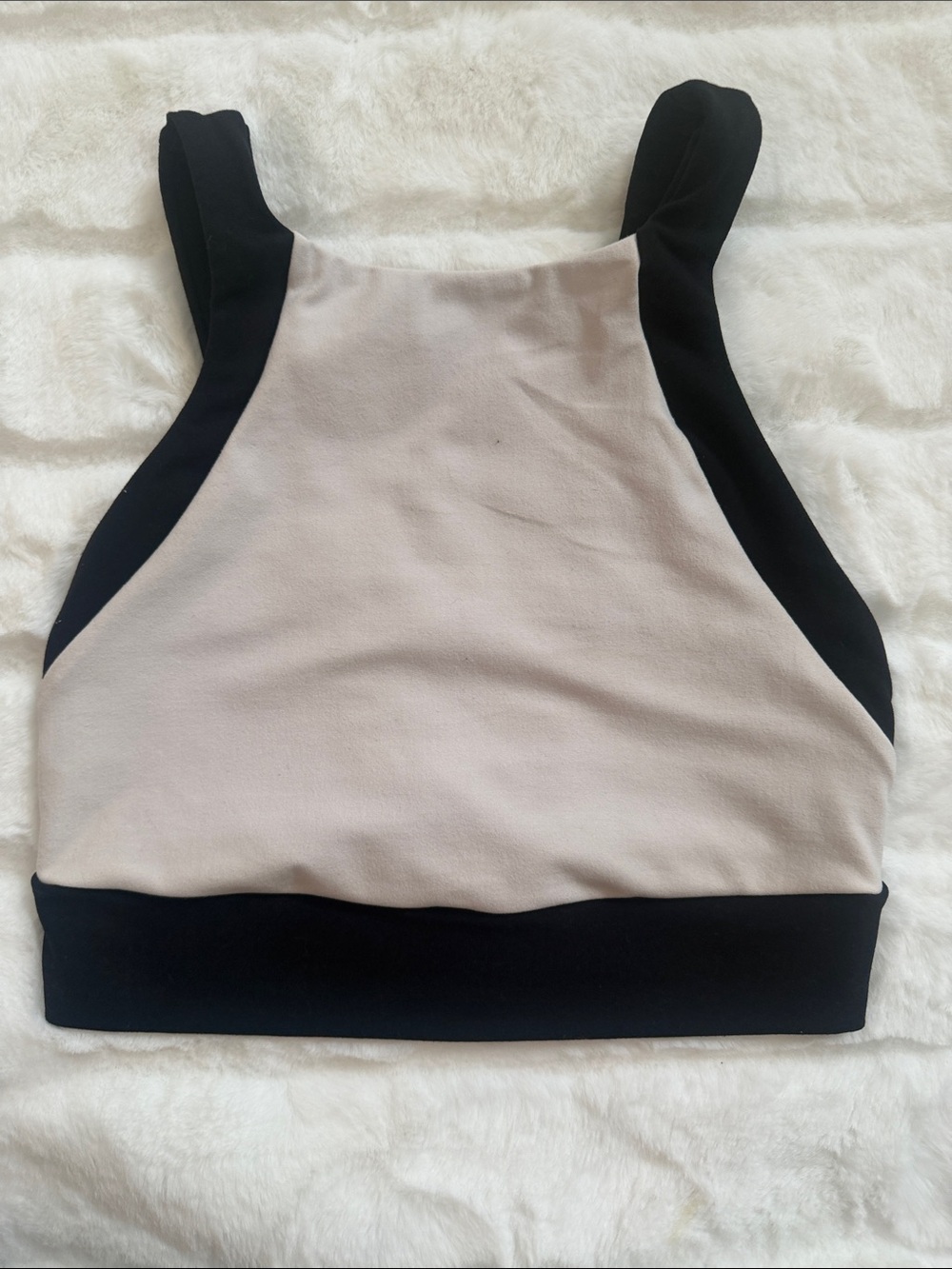 Women's Neutral & Black Crop Tank Top